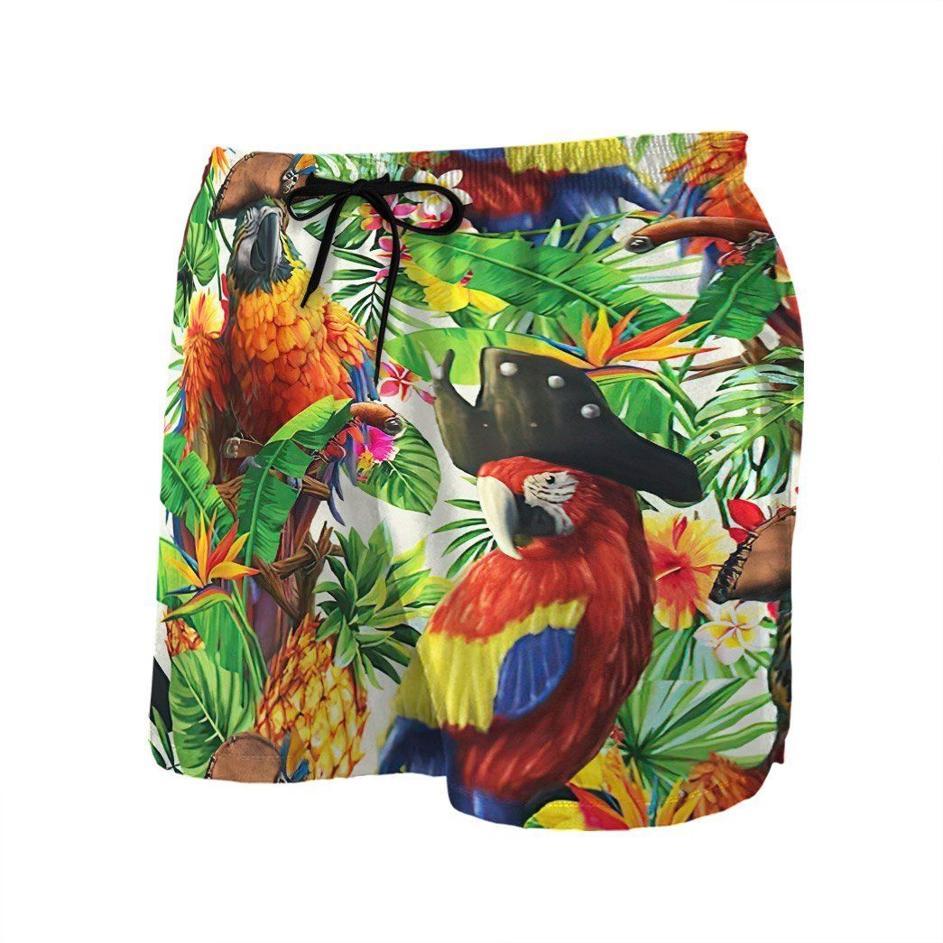 Pirate Parrot In The Jungle Custom Short Sleeve Shirt 15