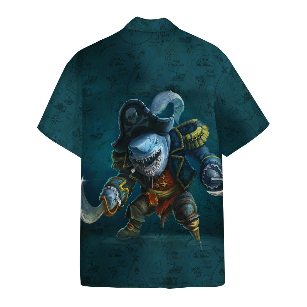 Pirate Shark Custom Hawaii Shirt 1