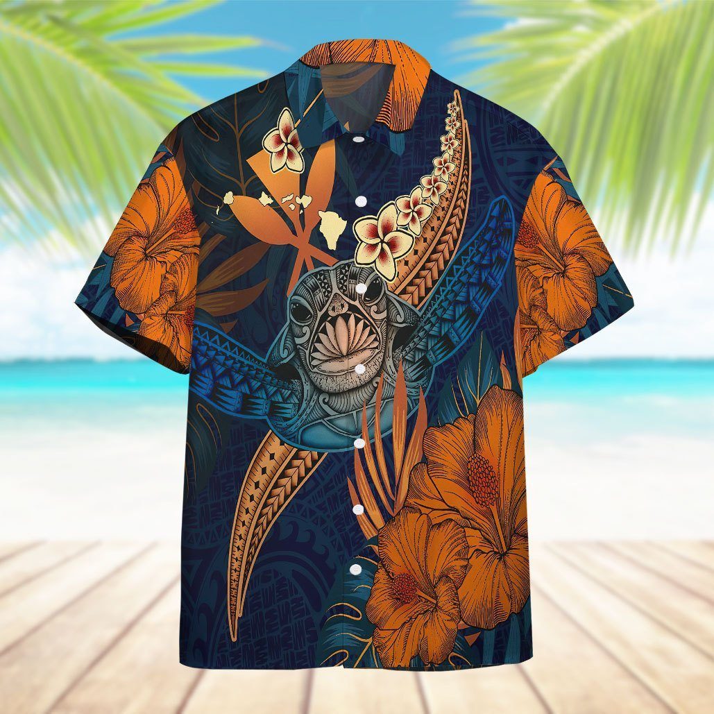 Polynesian Turtle Hibiscus Hawaii Shirt