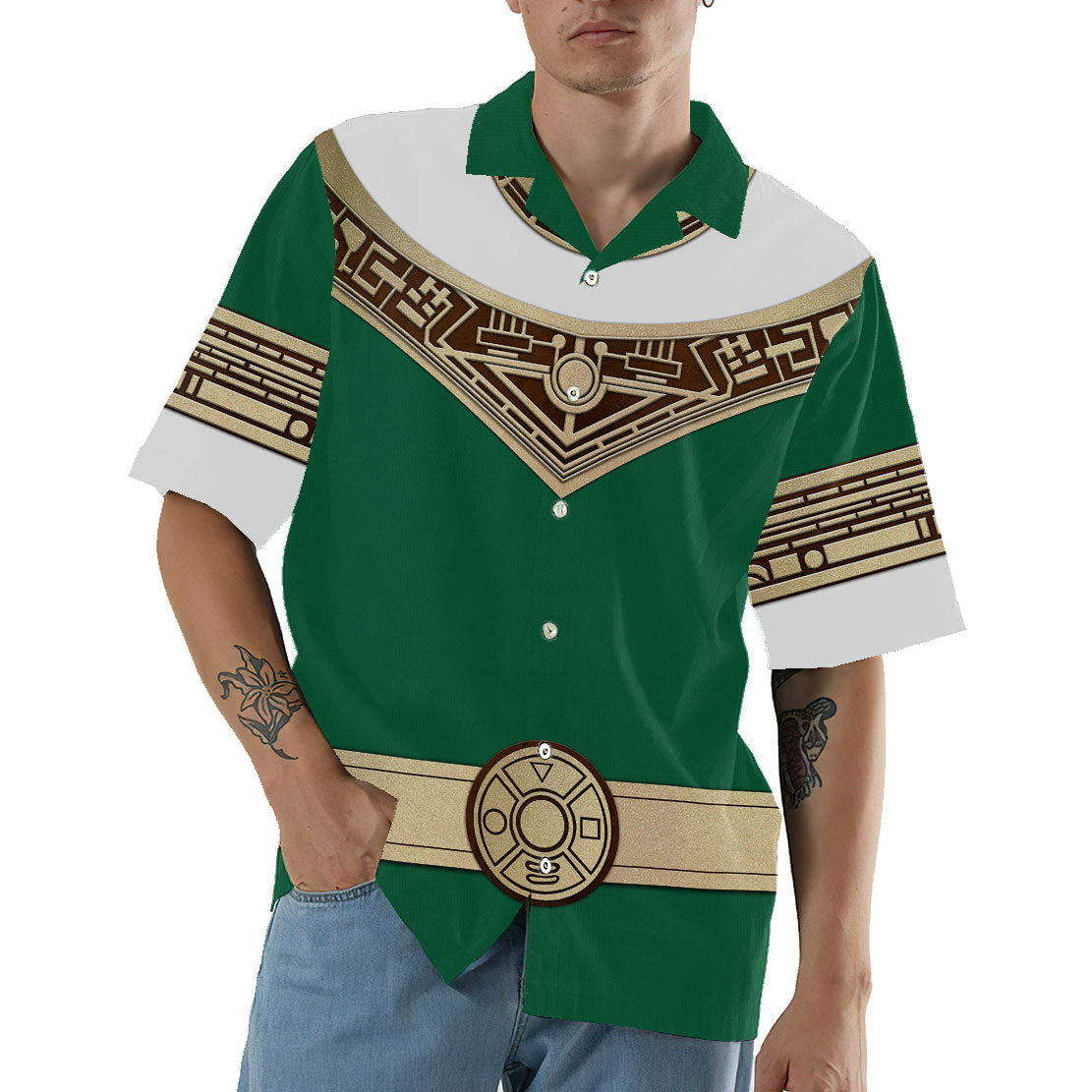 Power Ranger Zeo Green Hawaii Shirt