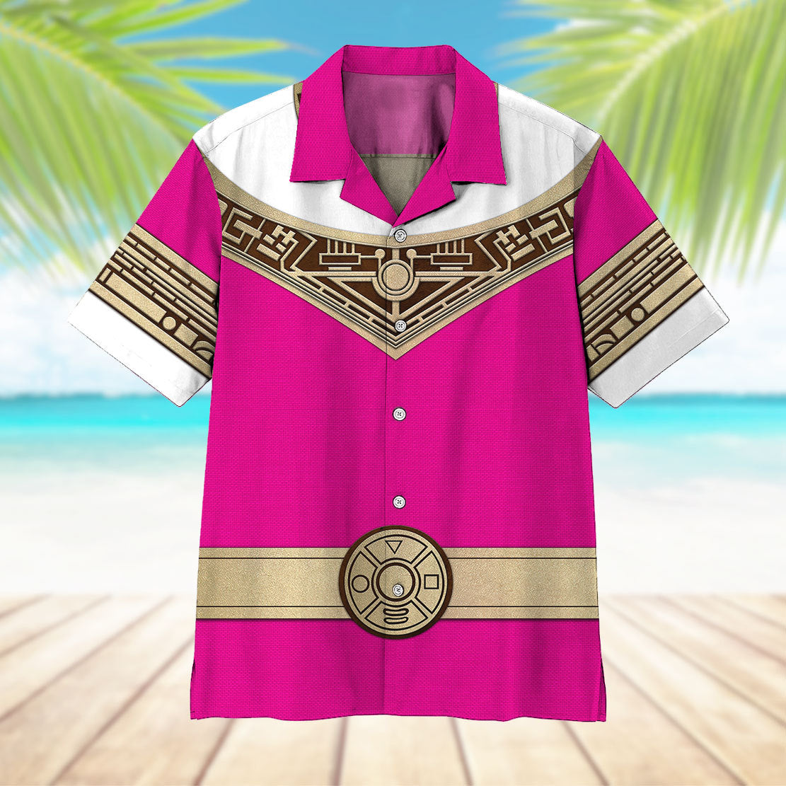 Power Ranger Zeo Pink Hawaii Shirt 9
