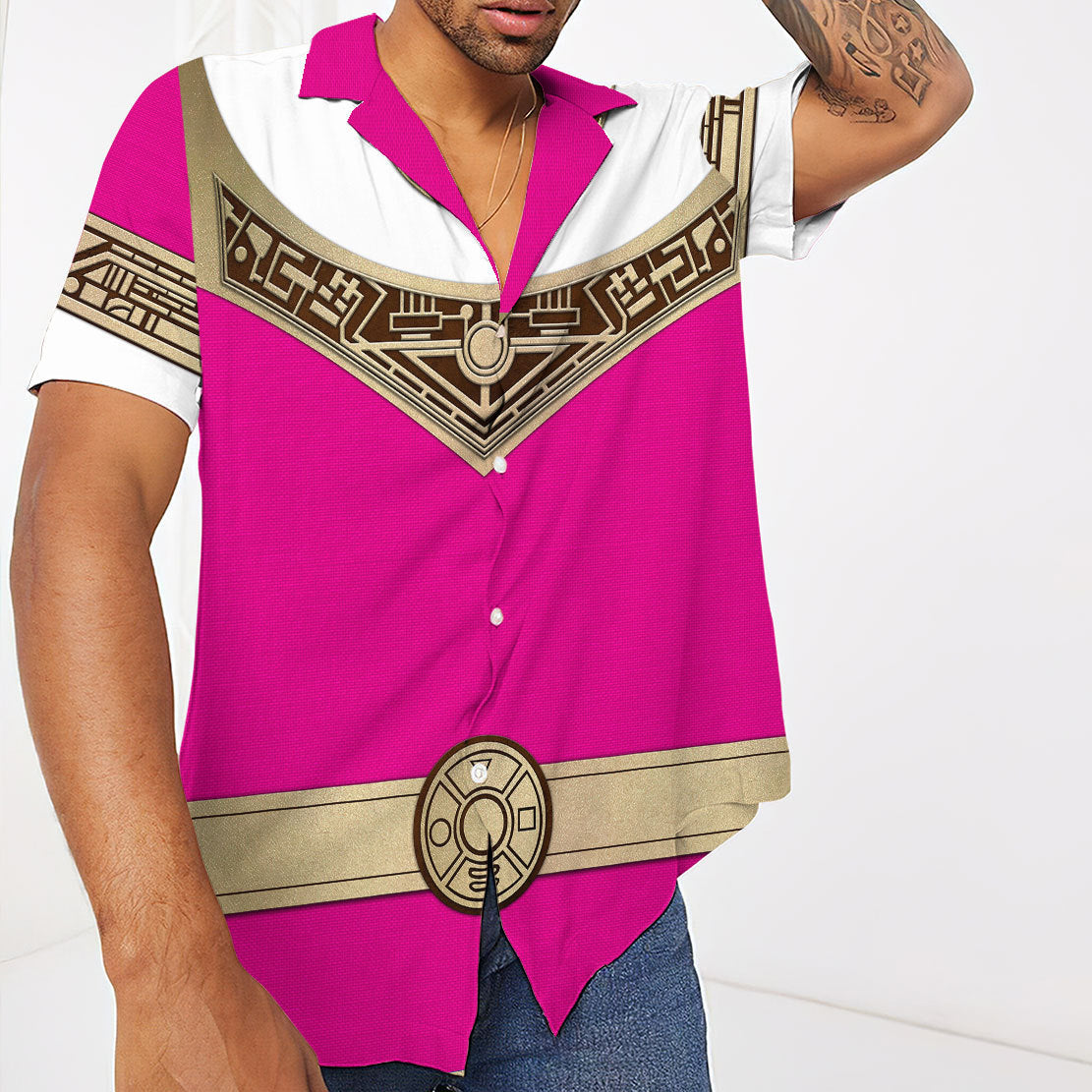 Power Ranger Zeo Pink Hawaii Shirt 3