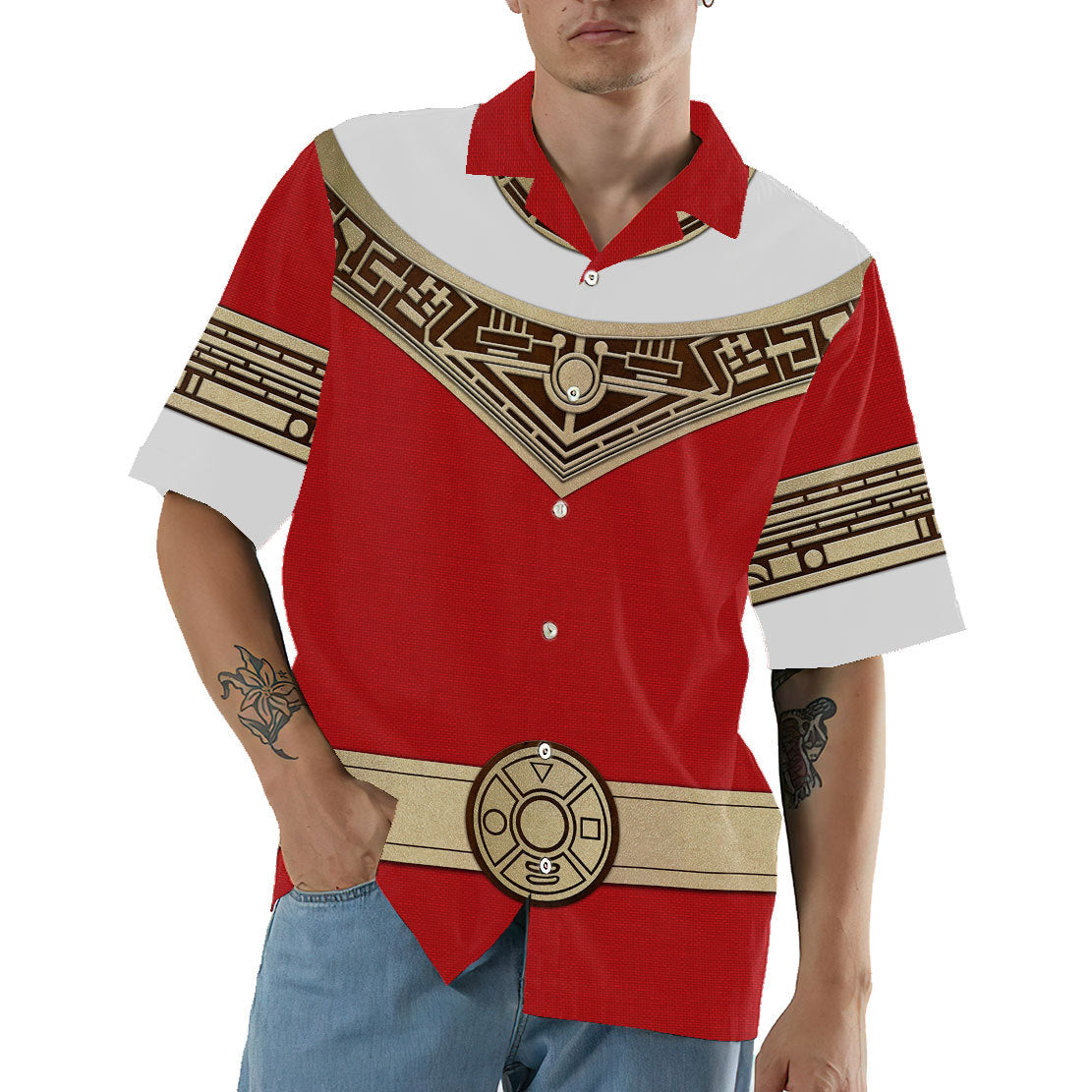 Power Ranger Zeo Red Hawaii Shirt 3
