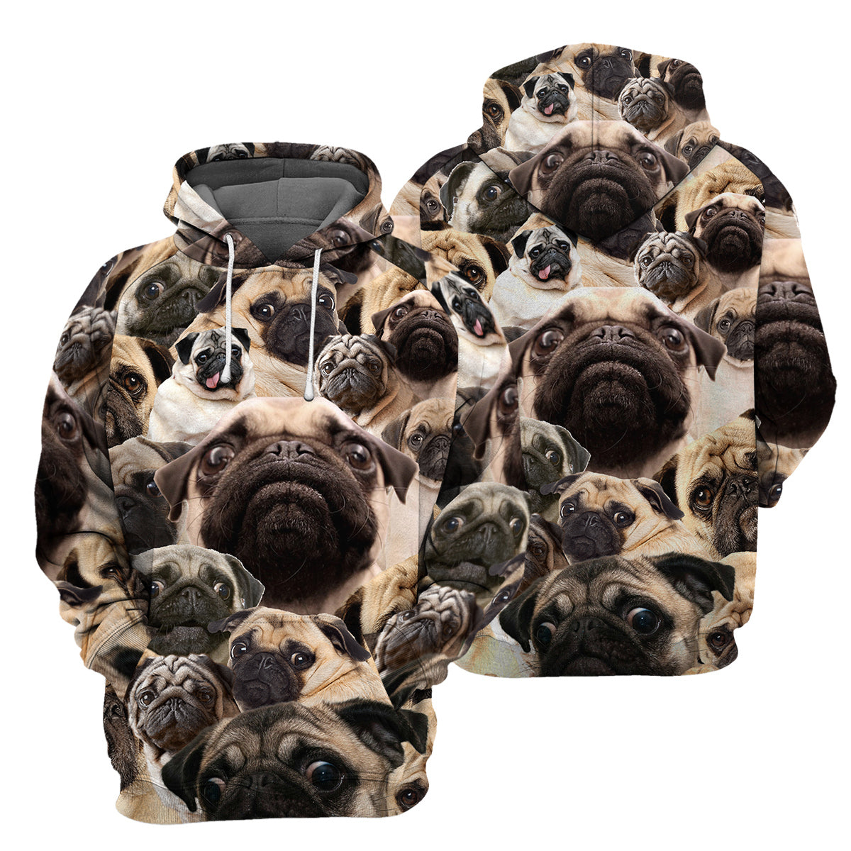 Pug Unique All Over Print T-Shirt Hoodie Gift Ideas