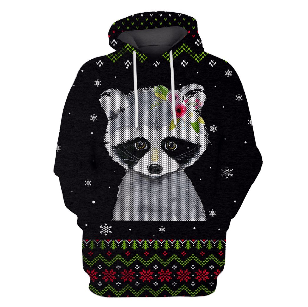 Raccon with Flowers Custom T-shirt – Hoodies Apparel