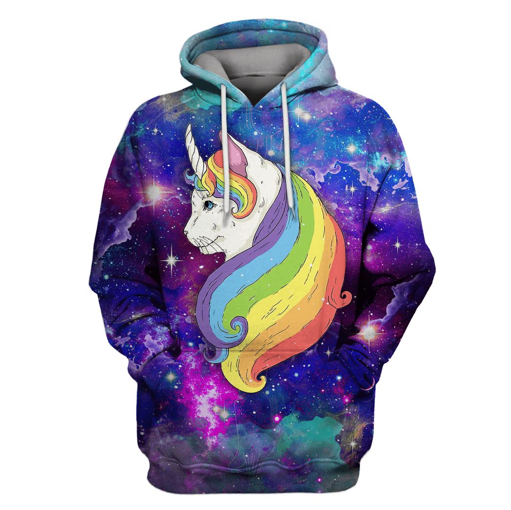 Rainbow Cat Unicorn OuterSpace Custom T-shirt – Hoodies Apparel