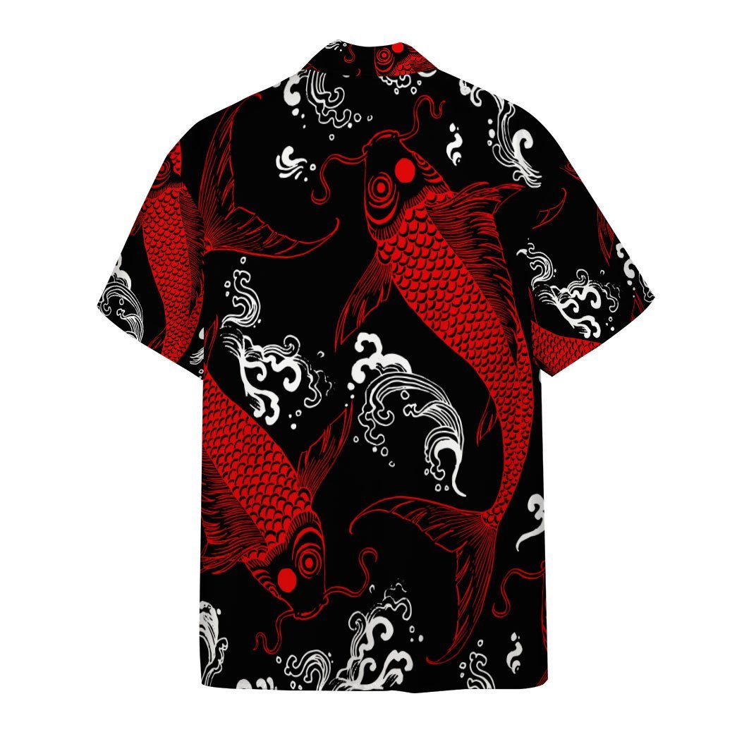 Red Koi Fish Custom Hawaii Shirt 1