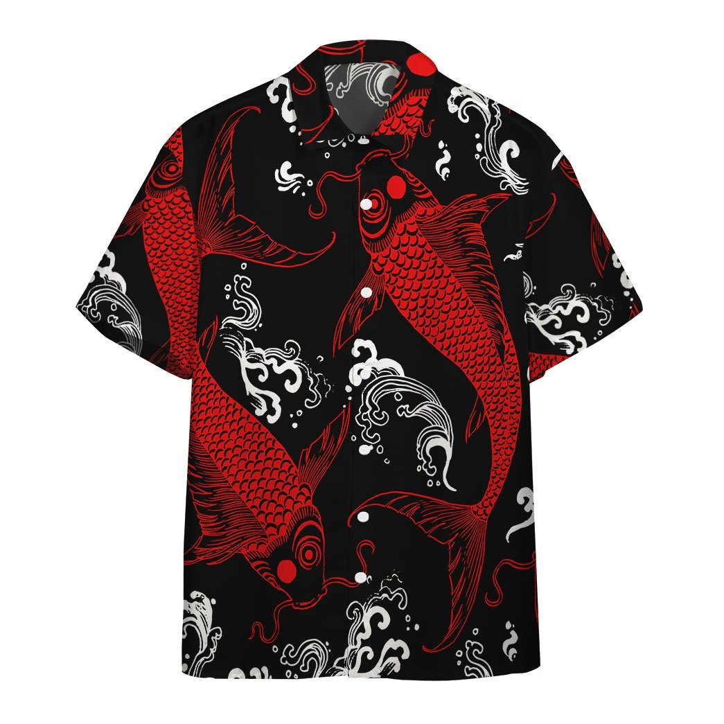 Red Koi Fish Custom Hawaii Shirt