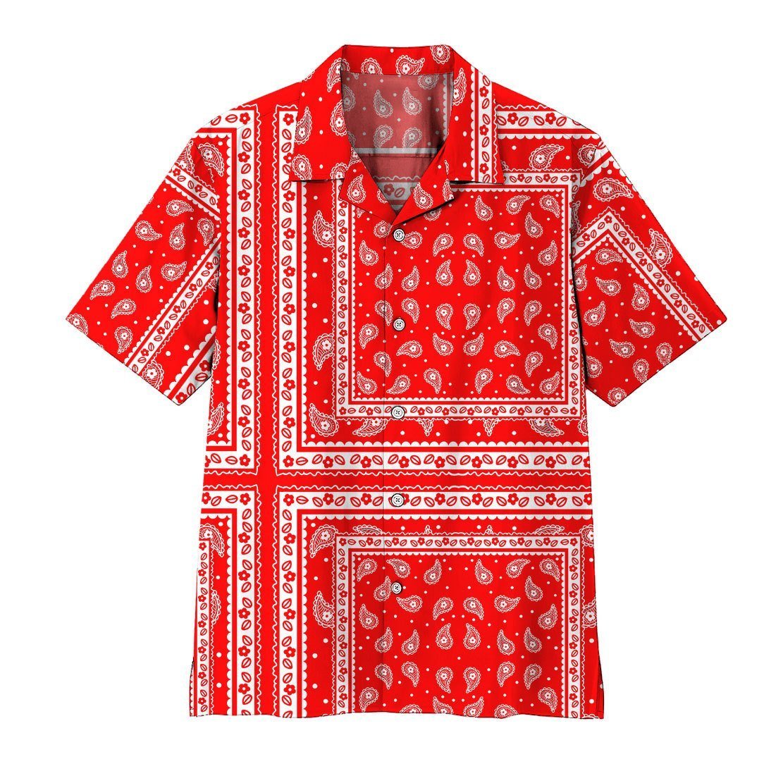 Red Paisley Bandana Hawaii Shirt