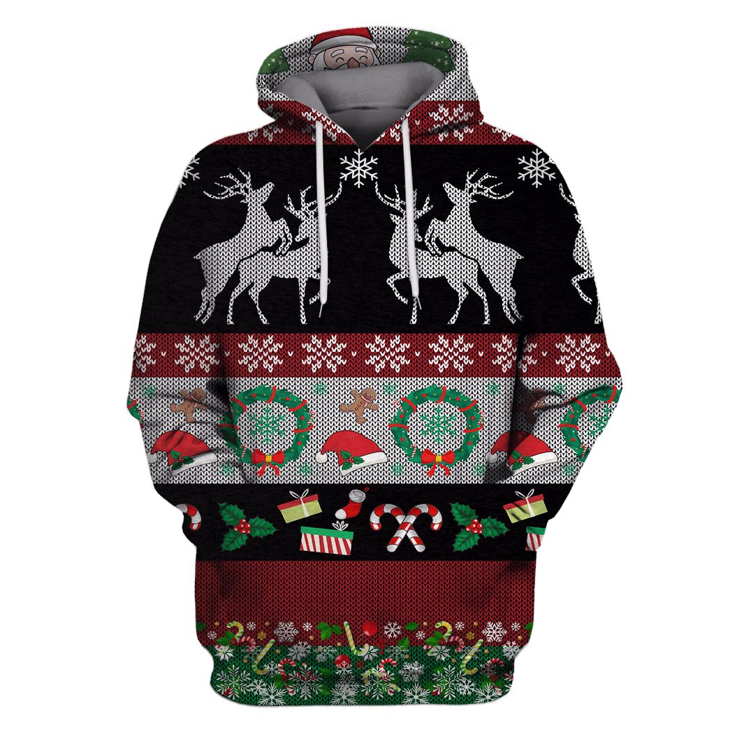 Reindeers Merry Christmas Custom T-shirt – Hoodies Apparel