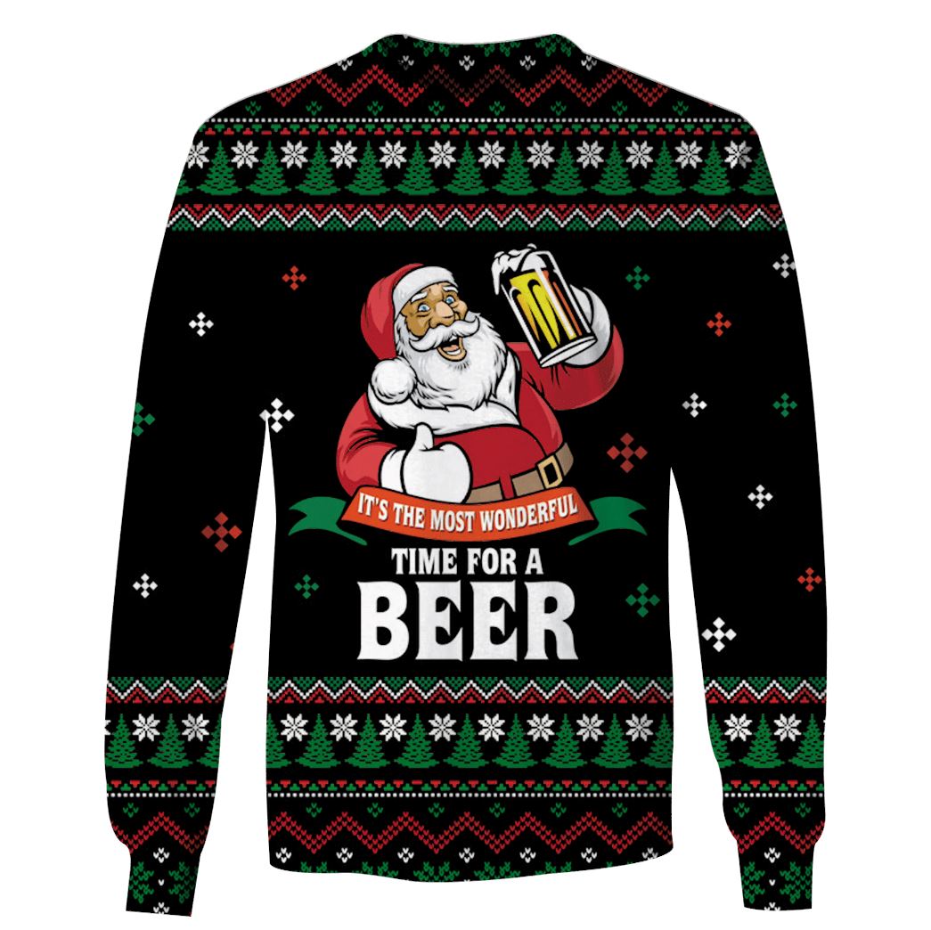 Santa Claus Drinking Beer Custom T-shirt – Hoodies Apparel