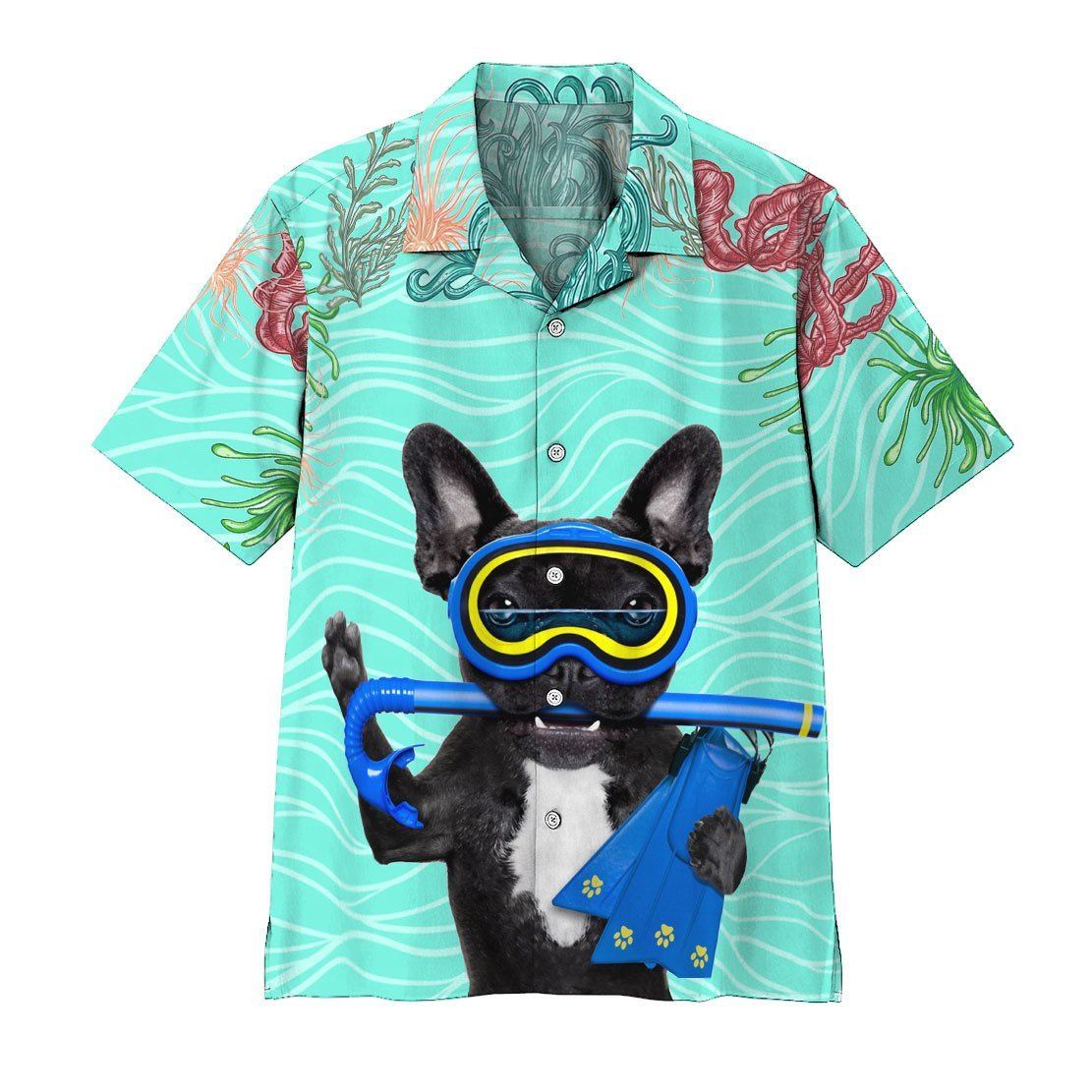 Scuba Diving French Bull Dog Hawaii Shirt
