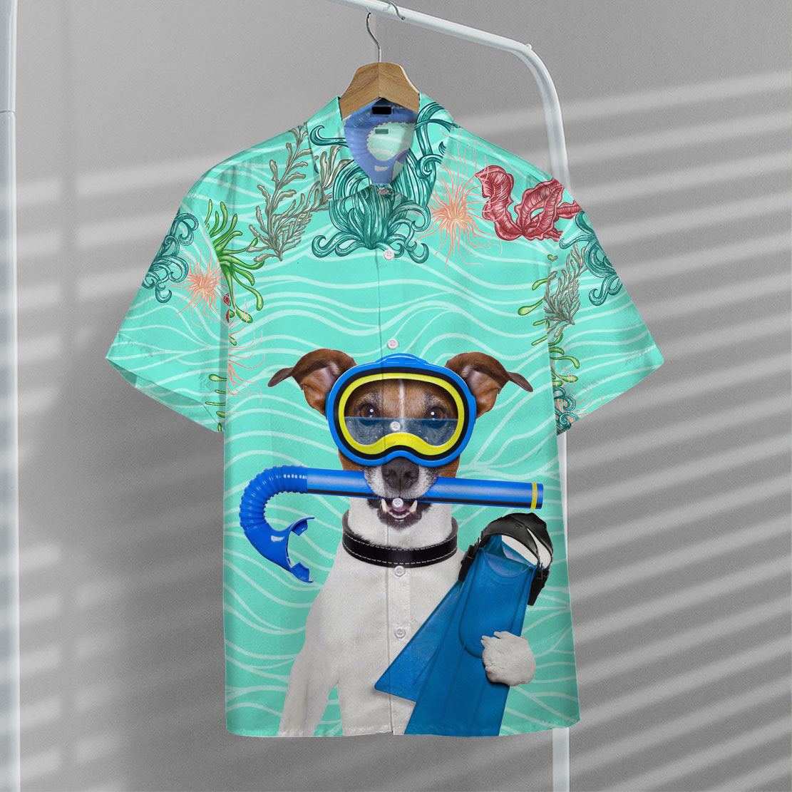Scuba Diving Jack Russell Terrier Dog Hawaii Shirt 9