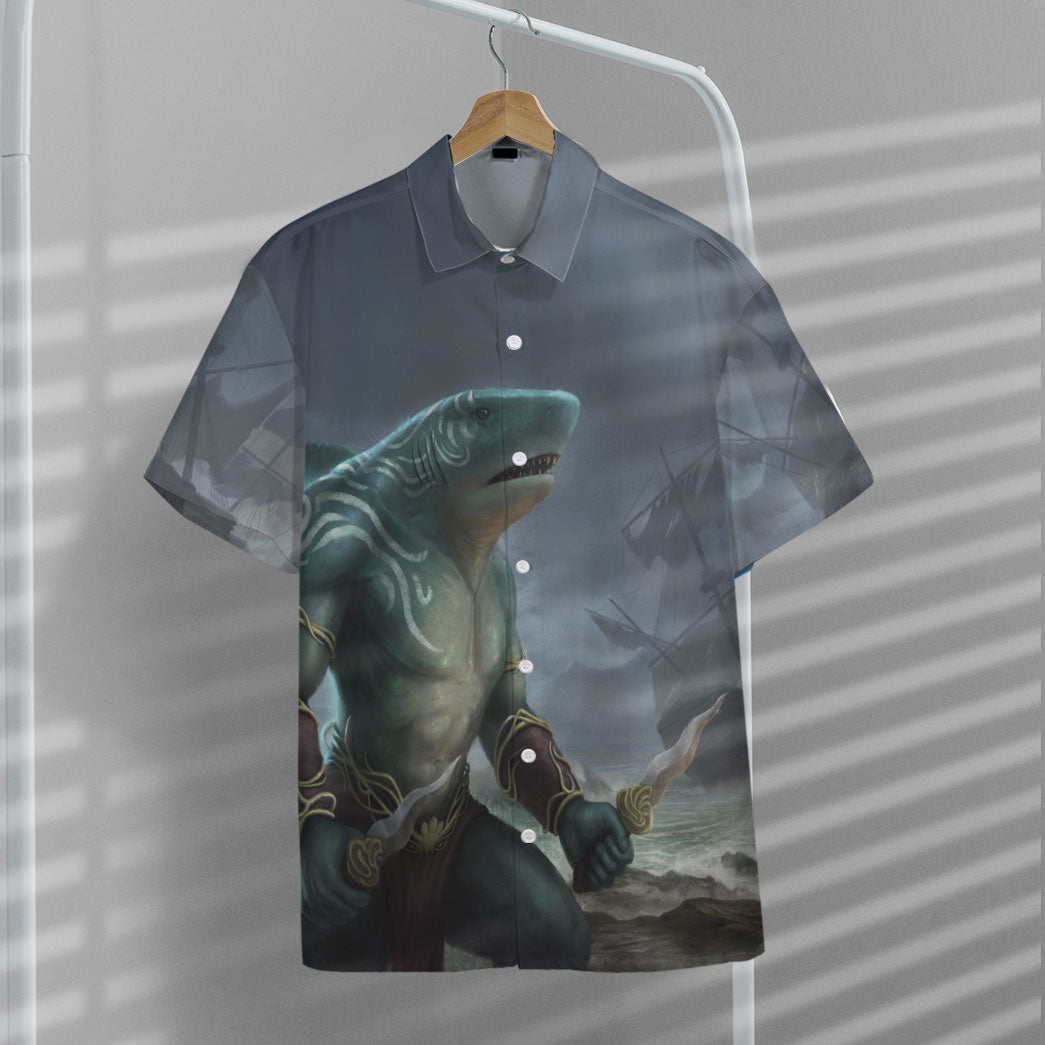 Shark Pirate Warrior Custom Hawaii Shirt 7