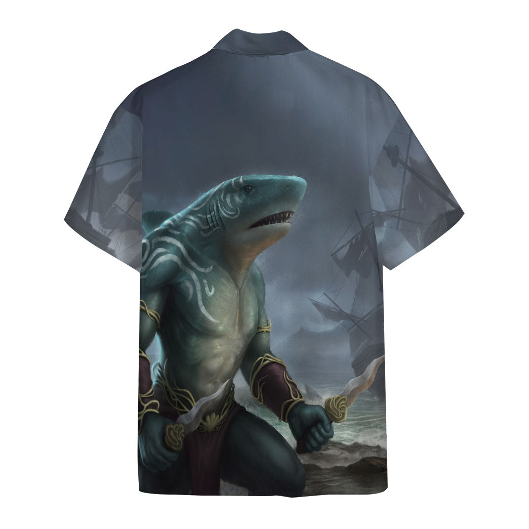Shark Pirate Warrior Custom Hawaii Shirt 1