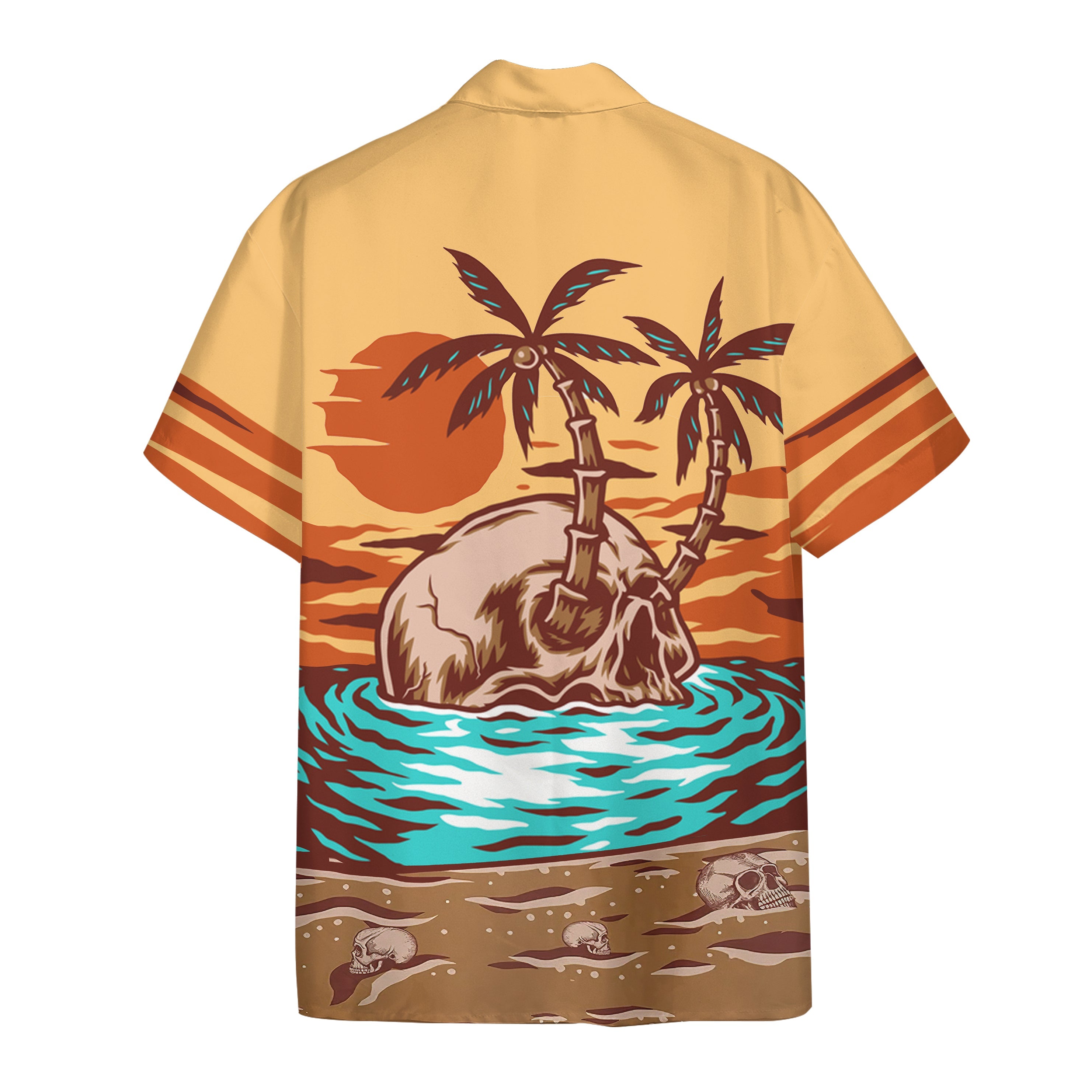 Skull Summer Beach Sunset Custom Hawaii Shirt 1