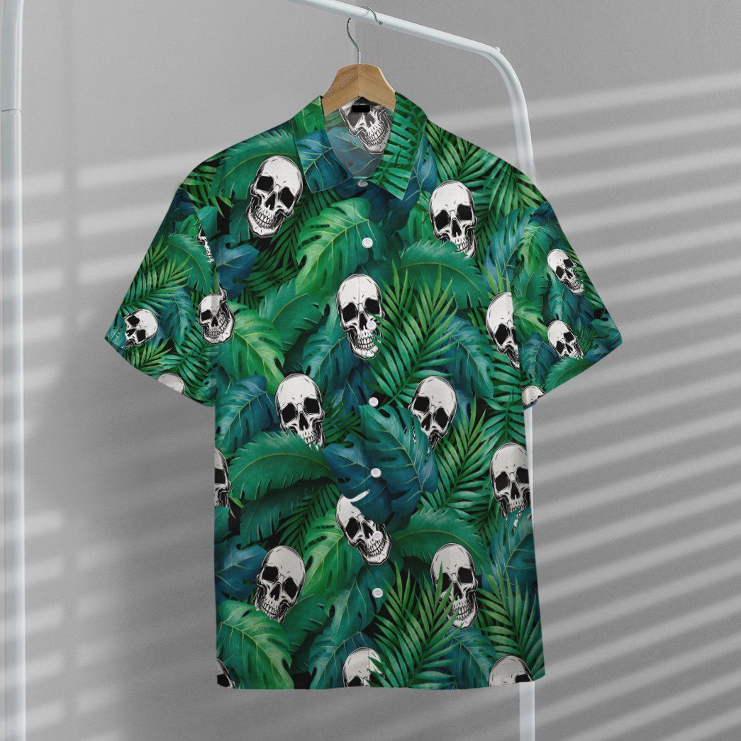 Skull Tropical Hawaiian Custom Short Sleeve Shirt 7