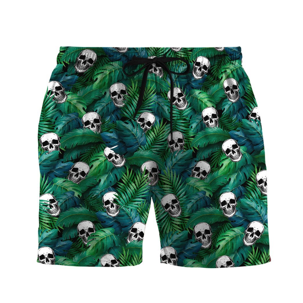 Skull Tropical Hawaiian Custom Short Sleeve Shirt 13