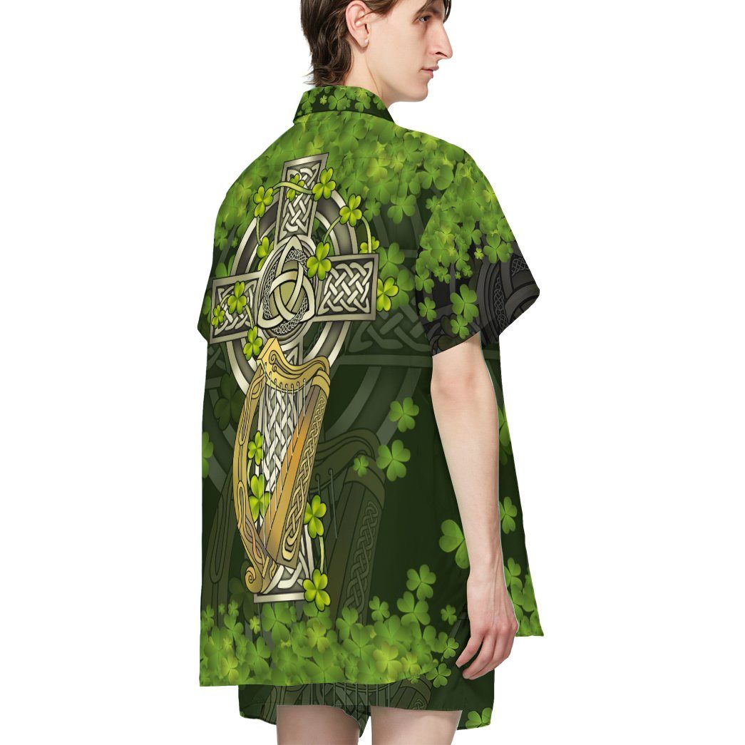 St Patrick Celtic Cross Custom Short Sleeve Shirt 3