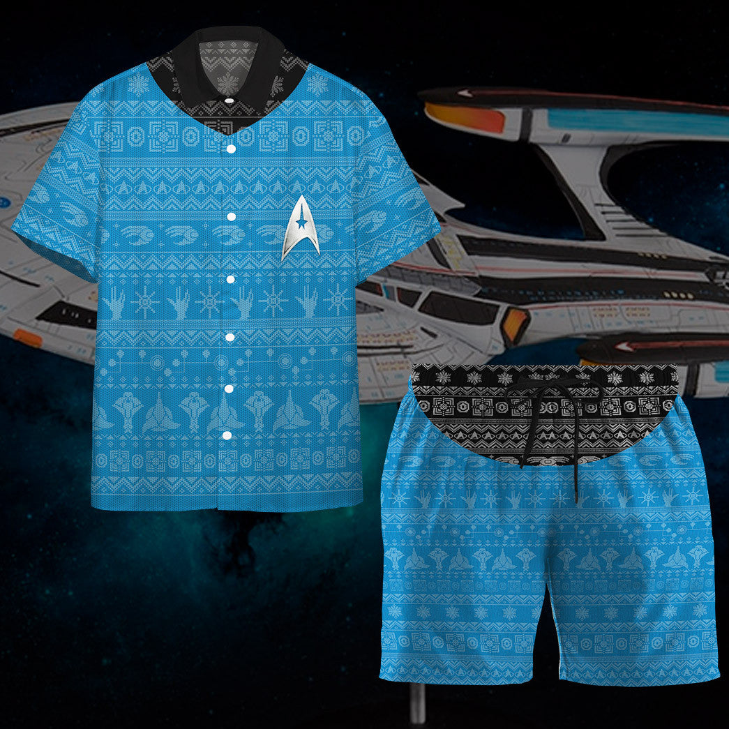 Star Trek The Original Series 1966 1969 Blue Ugly Christmas Custom Hawaii Shirt