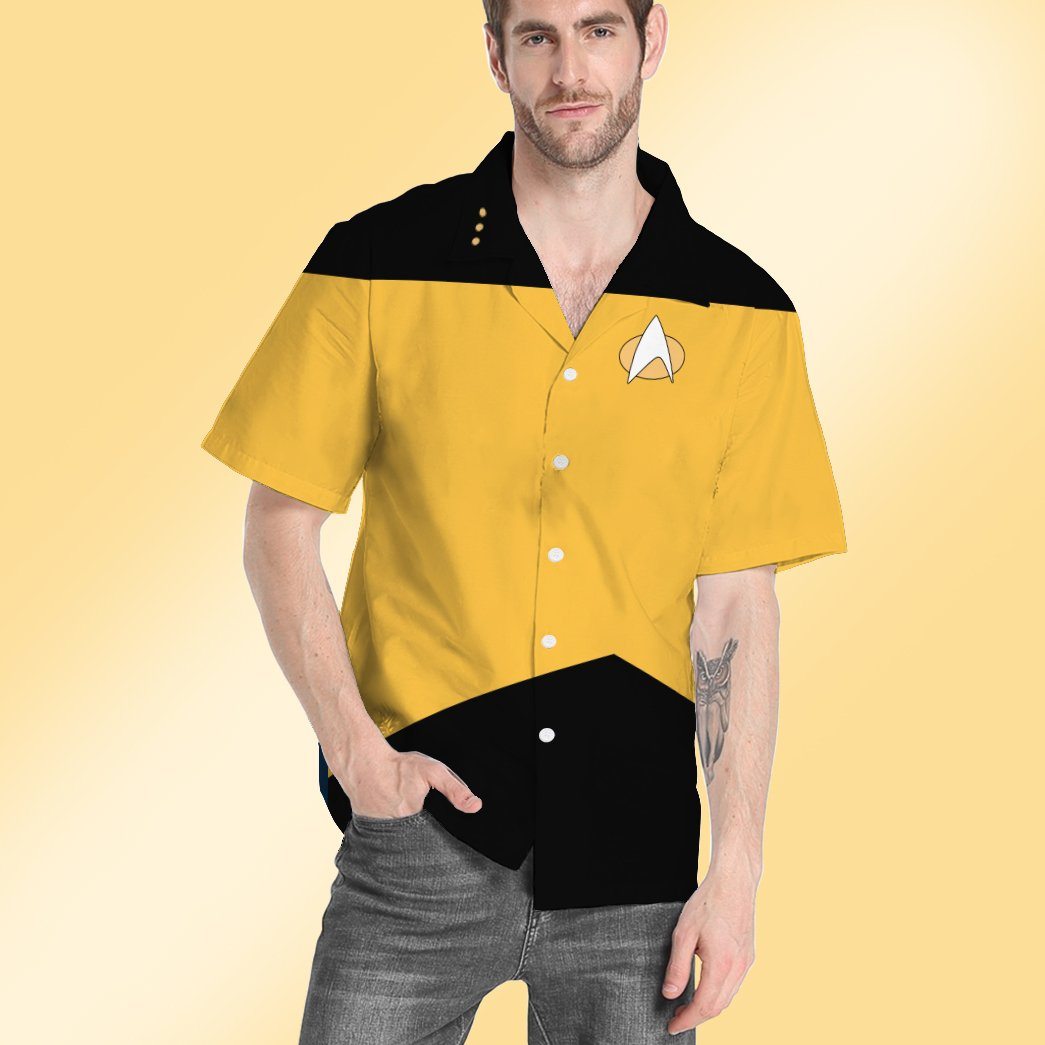 Star Trek The Next Generation Yellow Uniform Custom Hawaii Shirt 9