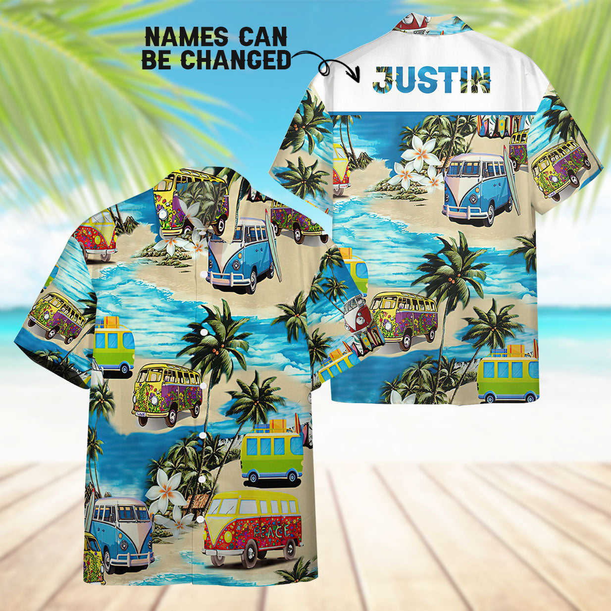 Summer Bus Custom Name Hawaii Shirt