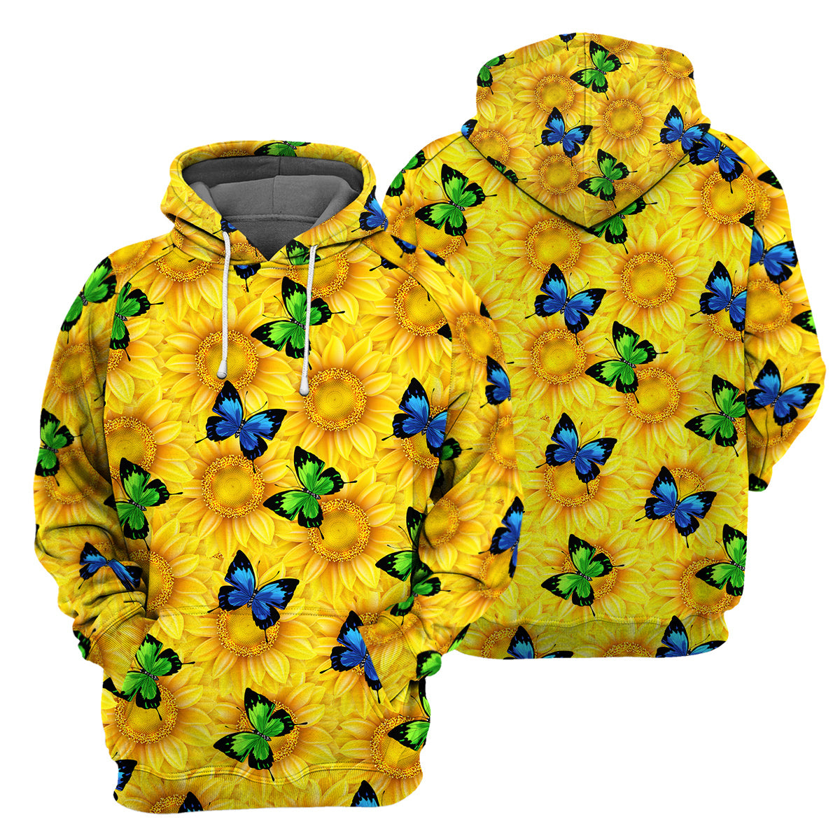 Sunflower Butterflies Unique All Over Print T-Shirt Hoodie Gift Ideas