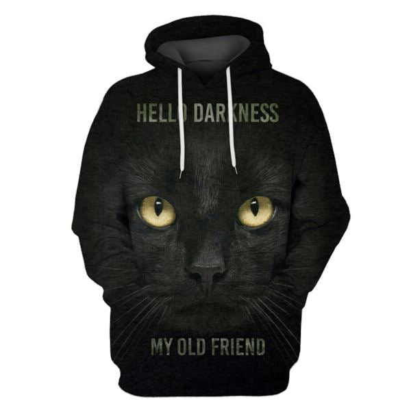 The Cat Hello Darkness My Old Friend Hoodies – T-Shirts Apparel