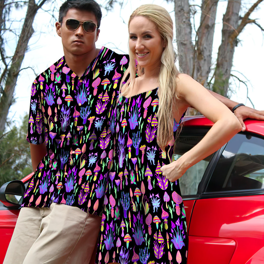 Trippy Shrooms Hippie Fashion Custom Hawaii Shirt