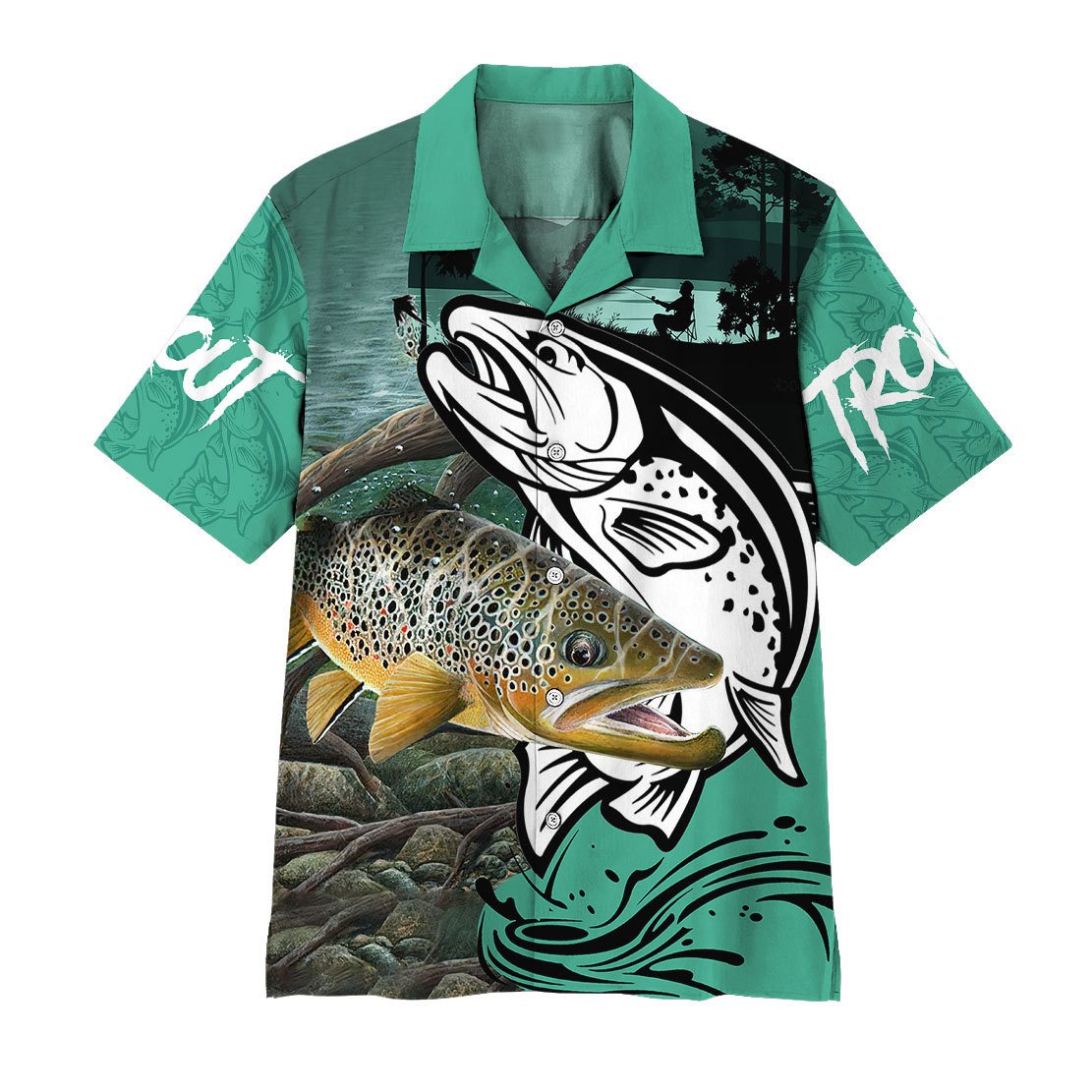 Trout Fishing Custom Hawaiian Shirt