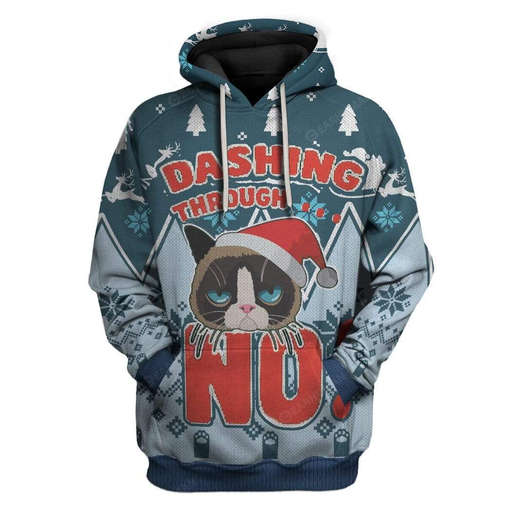 Ugly Christmas Dashing Through Grumpy Cat Custom T-Shirts Hoodies Apparel