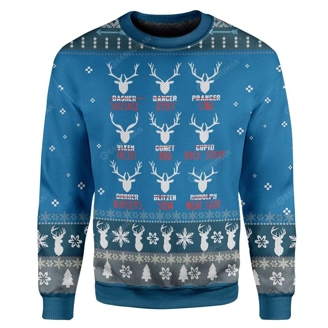 Ugly Christmas Santa’s Reindeer Hunting Custom Sweater Apparel