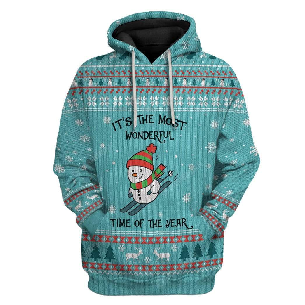 Ugly Christmas Snowman Ski Hoodie TShirt Apparel