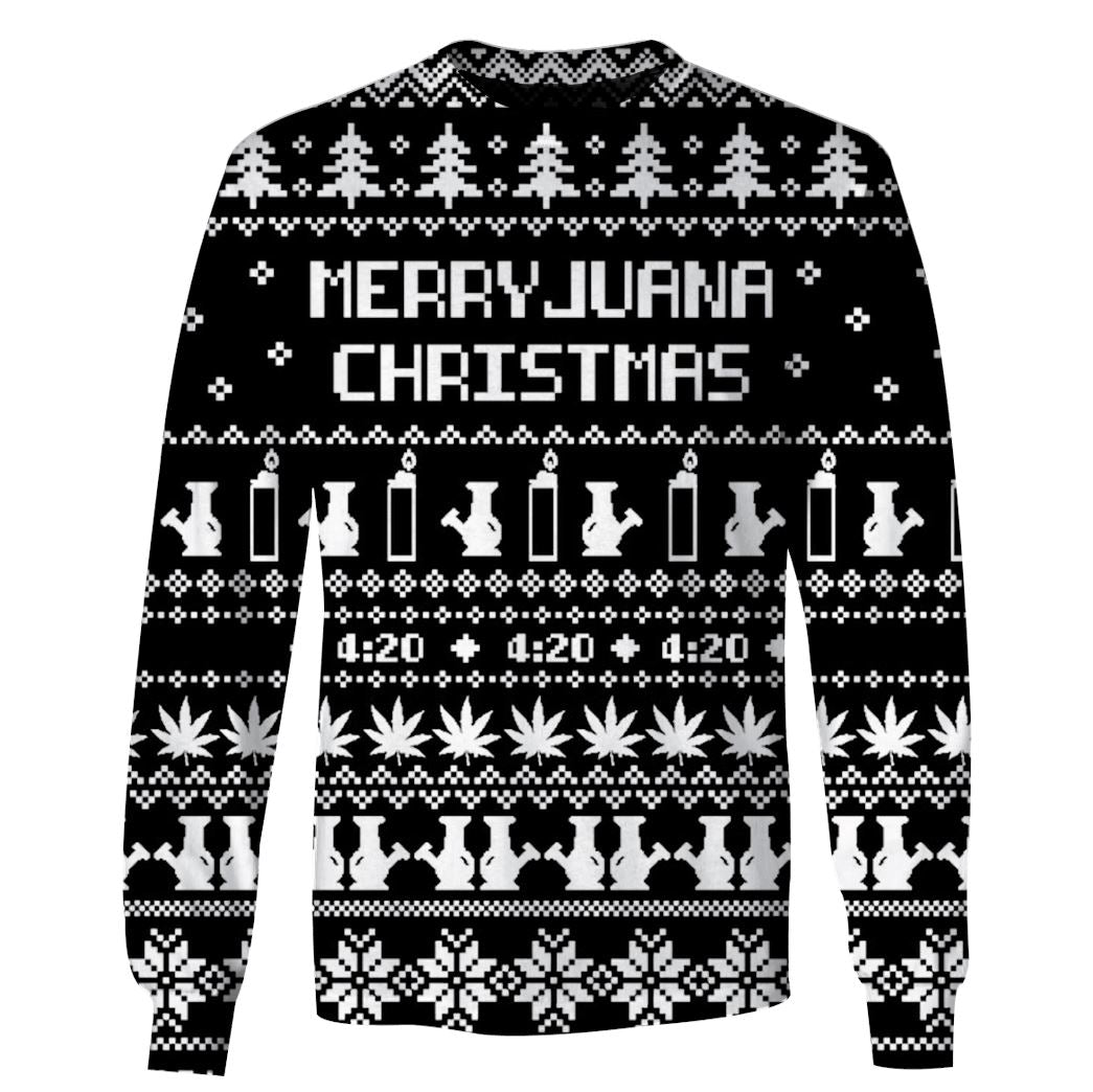 Ugly MERRYJUANA CHRISTMAS Custom T-shirt – Hoodies Apparel