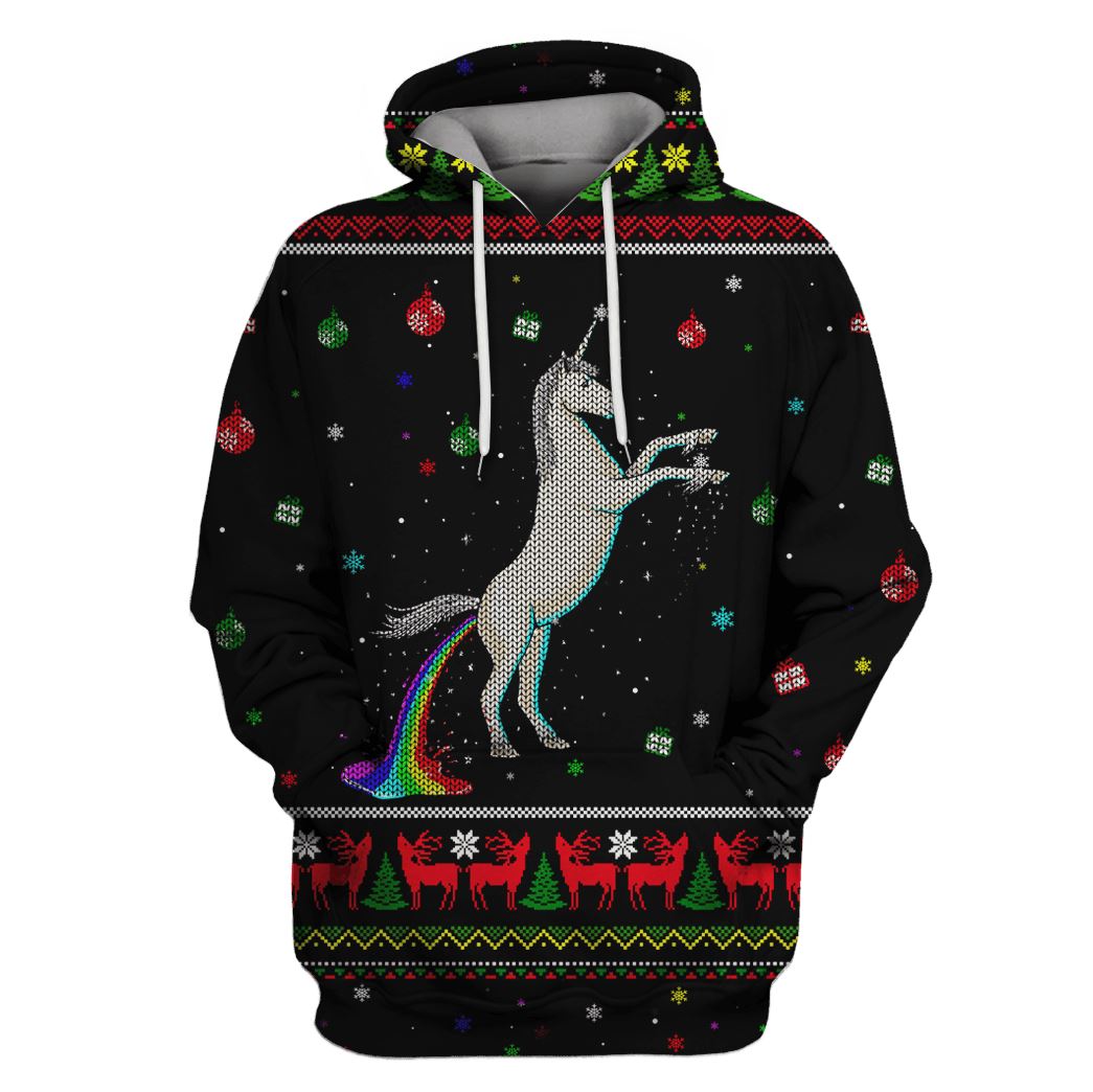 Unicorn Shitting Rainbows At Christmas Custom T-shirt – Hoodies Apparel