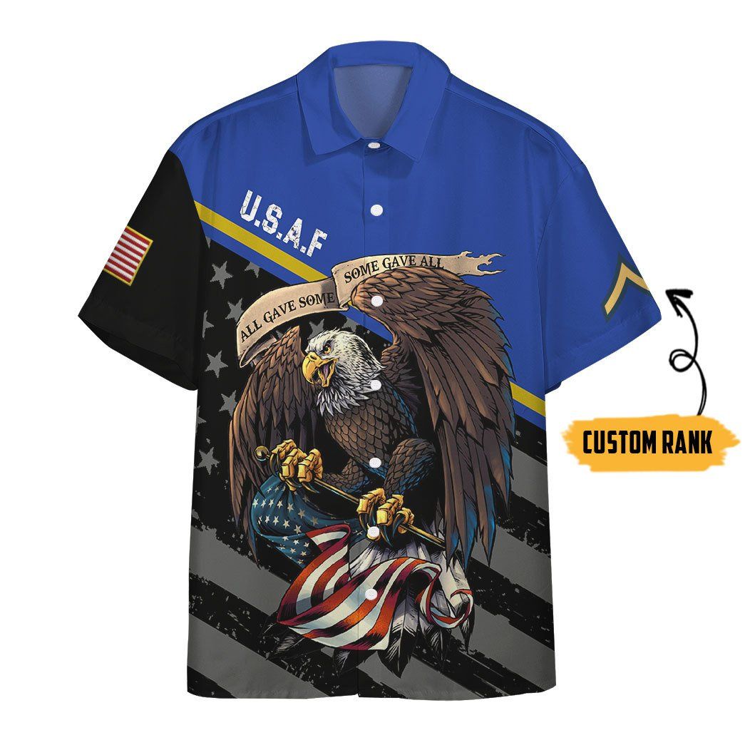 US Air Force Veteran Custom Rank Short Sleeve Shirts