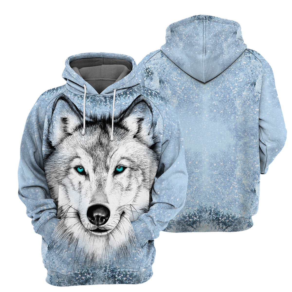 White Blue Wolf Unique All Over Print T-Shirt Hoodie Gift Ideas