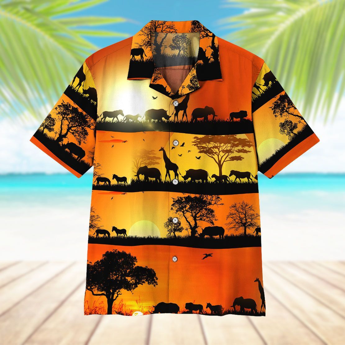 Wild Animals In Sunset Hawaii Shirt