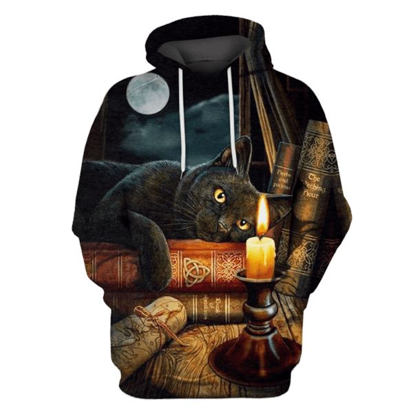 Witching Hour Black Cat Hoodies – T-Shirts Apparel