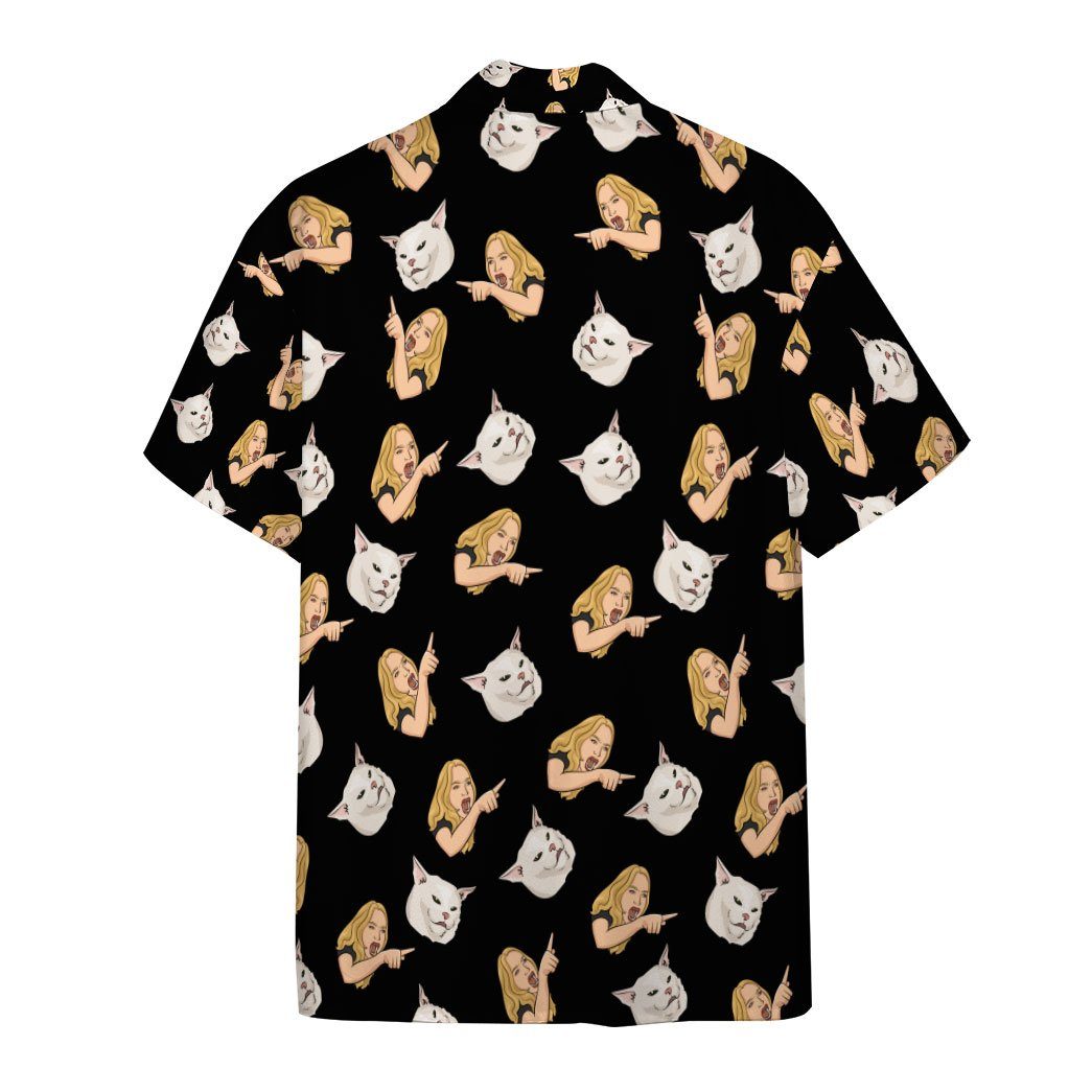 Woman Yelling At A Cat Custom Hawaii Shirt 1