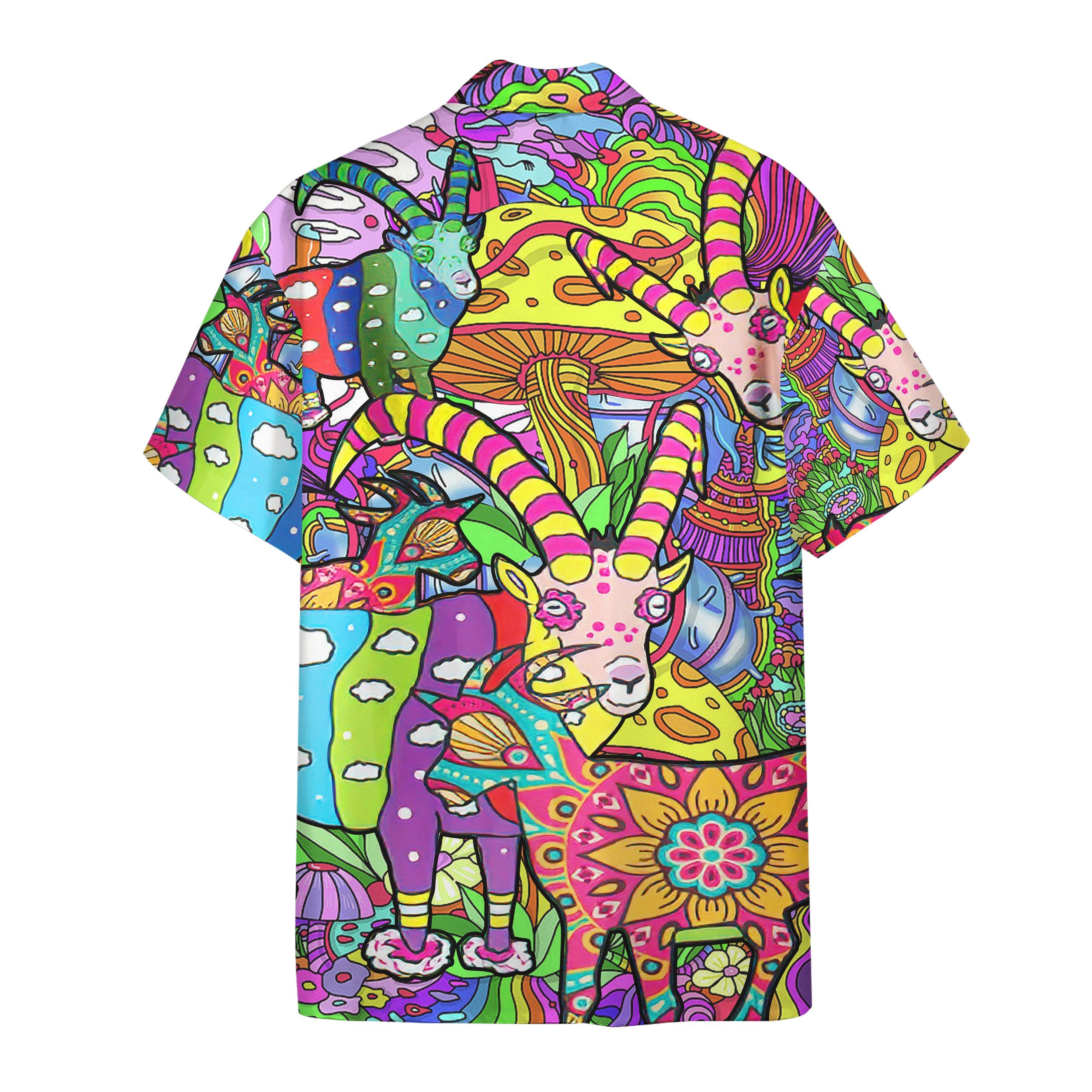 World Of Goats Hippie Custom Short Sleeve Shirt