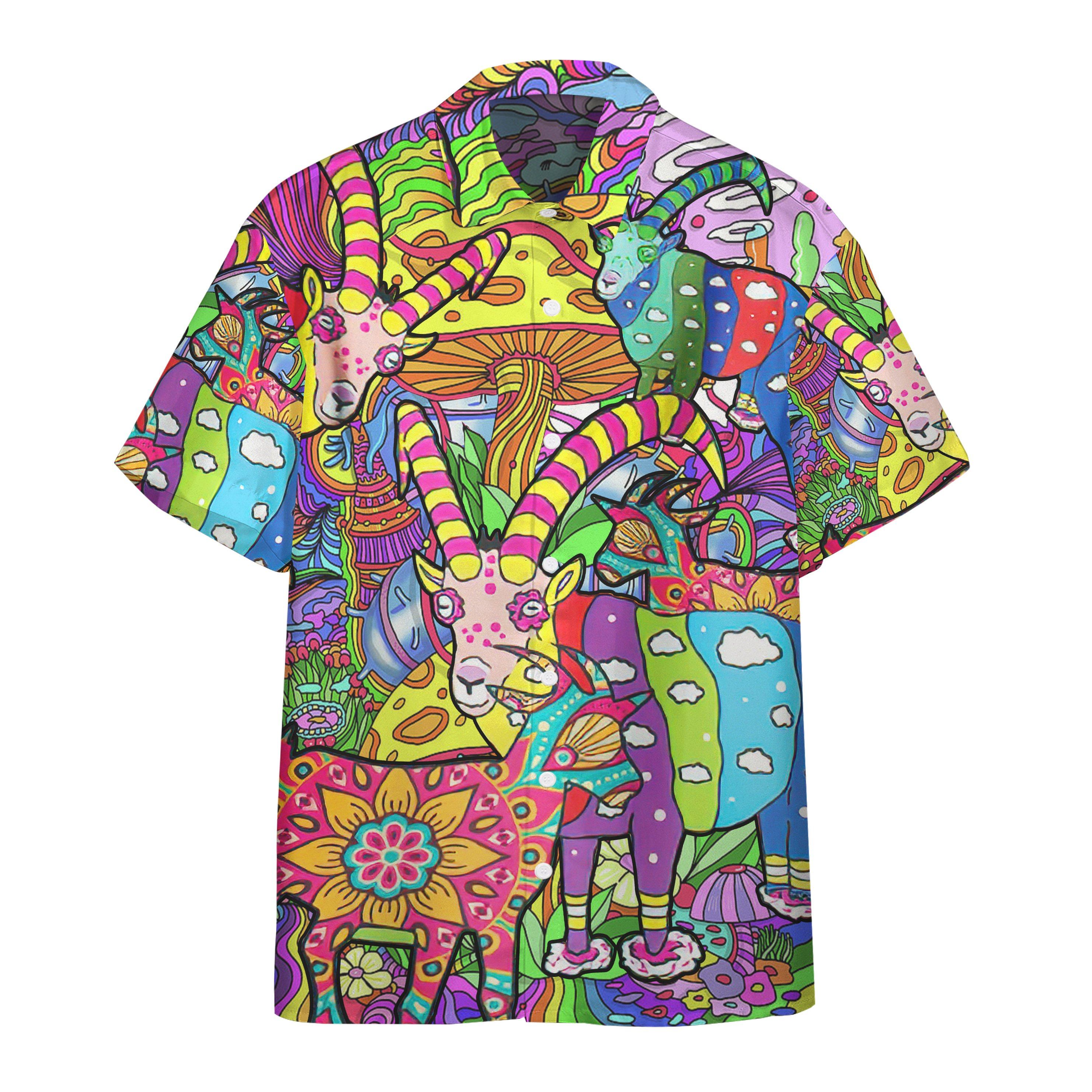 World Of Goats Hippie Custom Short Sleeve Shirt