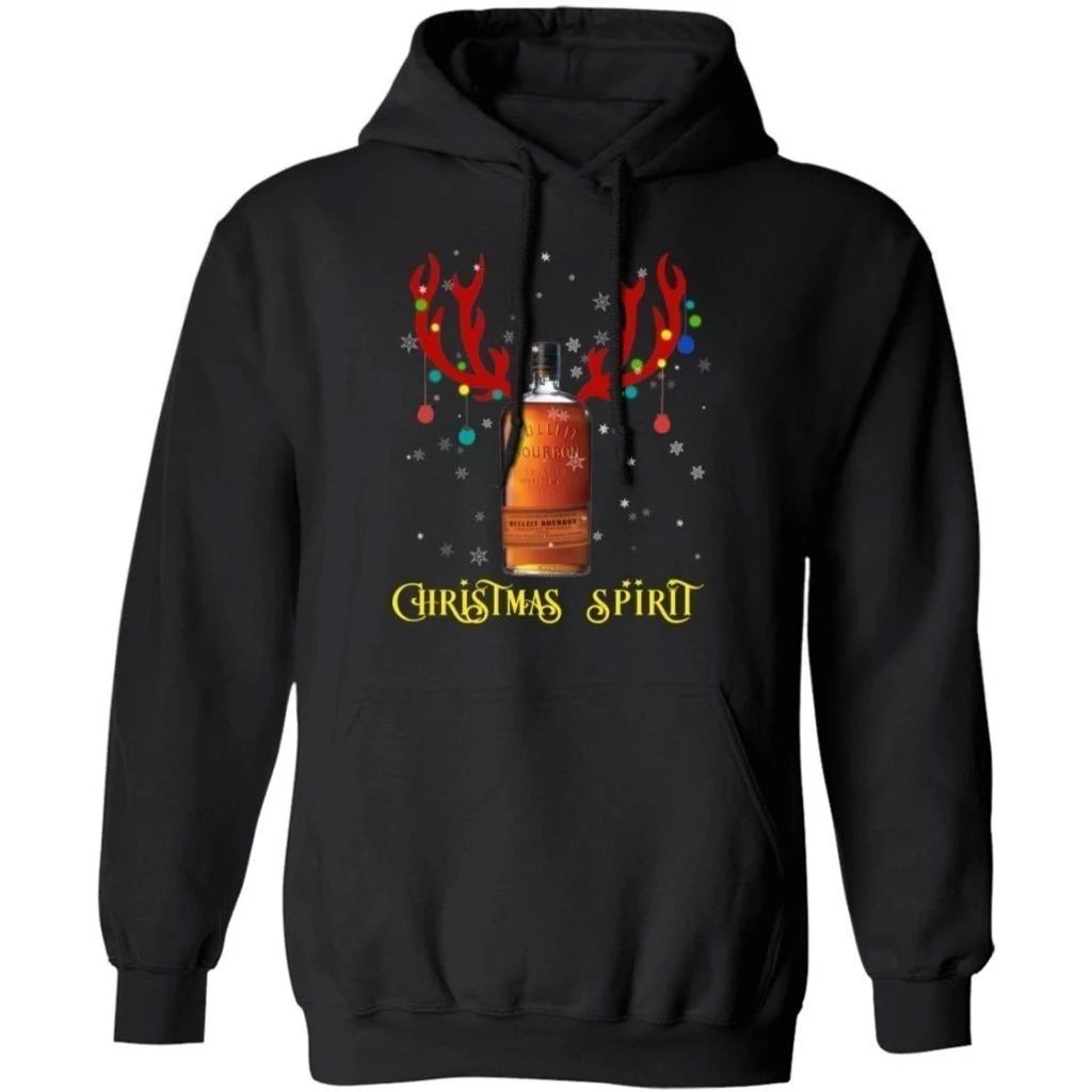 Bulleit Bourbon Reindeer Whisky Christmas Spirit Hoodie Funny Xmas Gift