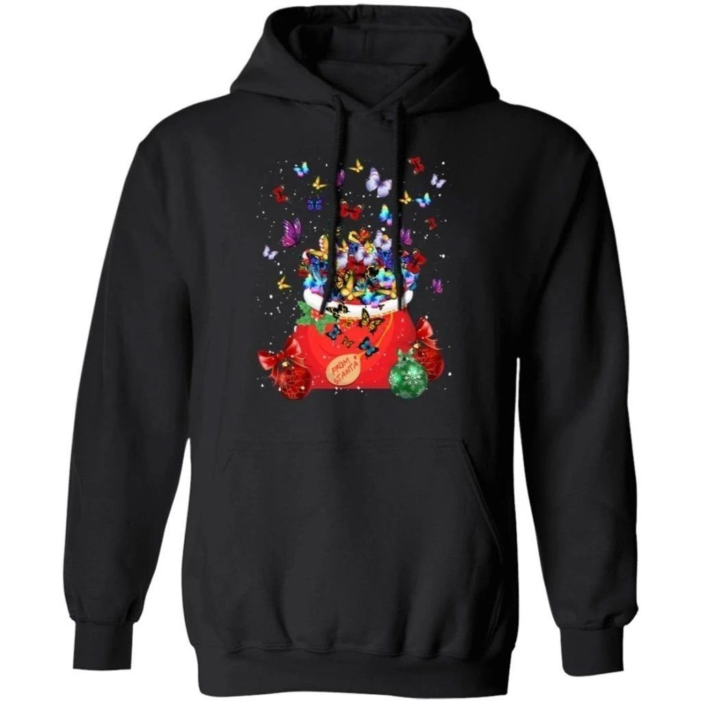 Butterflies From Santa’s Bag Christmas Hoodie Beautiful Gift