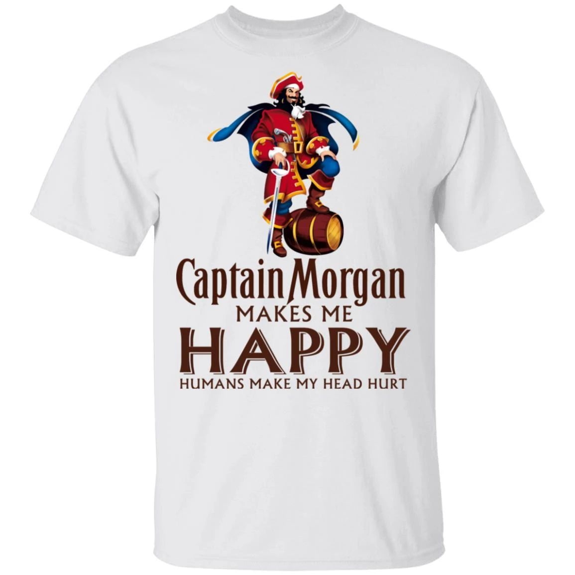 Captain Morgan Makes Me Happy T-shirt Rum Tee
