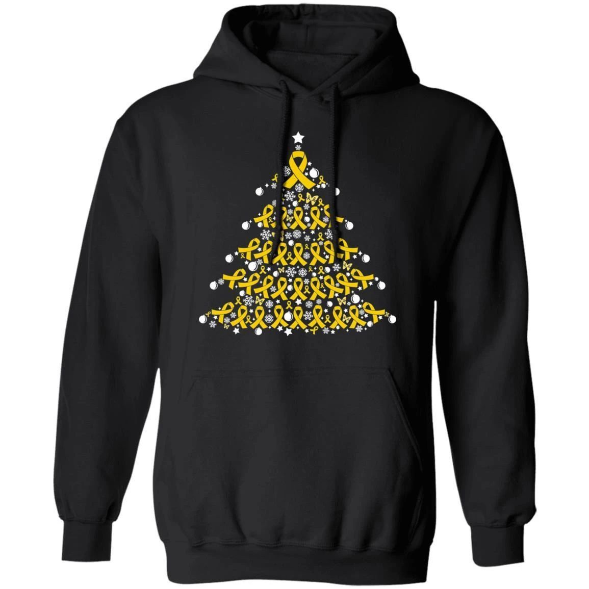 Christmas Hoodie Bone Cancer Awareness Xmas Tree Hoodie