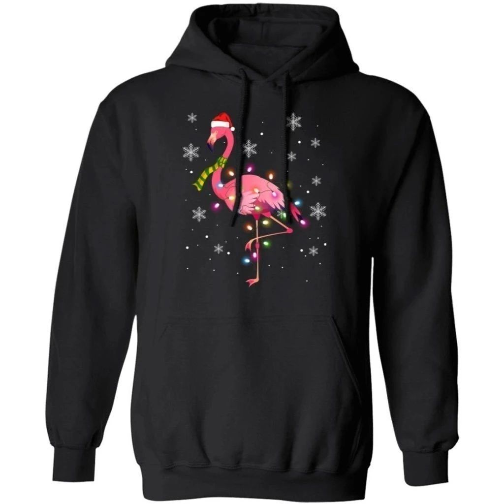 Christmas Hoodie Flamingo Sweater Xmas Shirt Lovely Gift