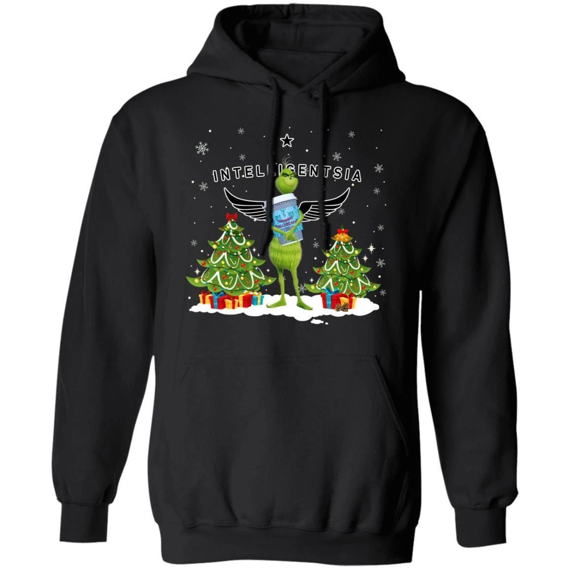 Christmas Hoodie Grinch Holding Intelligentsia Coffee Xmas Hoodie