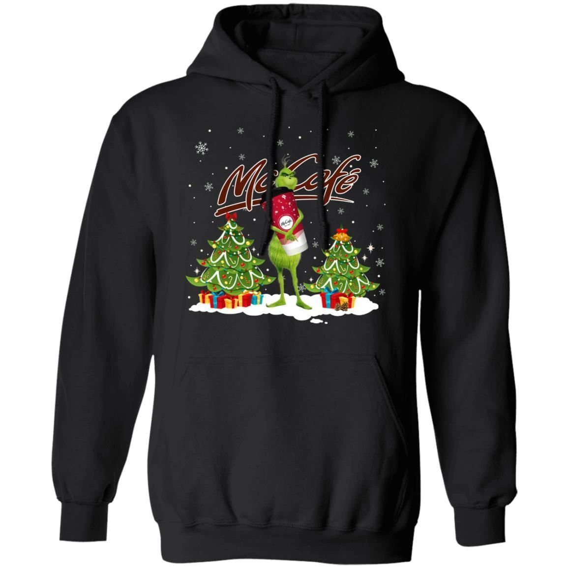 Christmas Hoodie Grinch Holding McCafe Coffee Xmas Hoodie