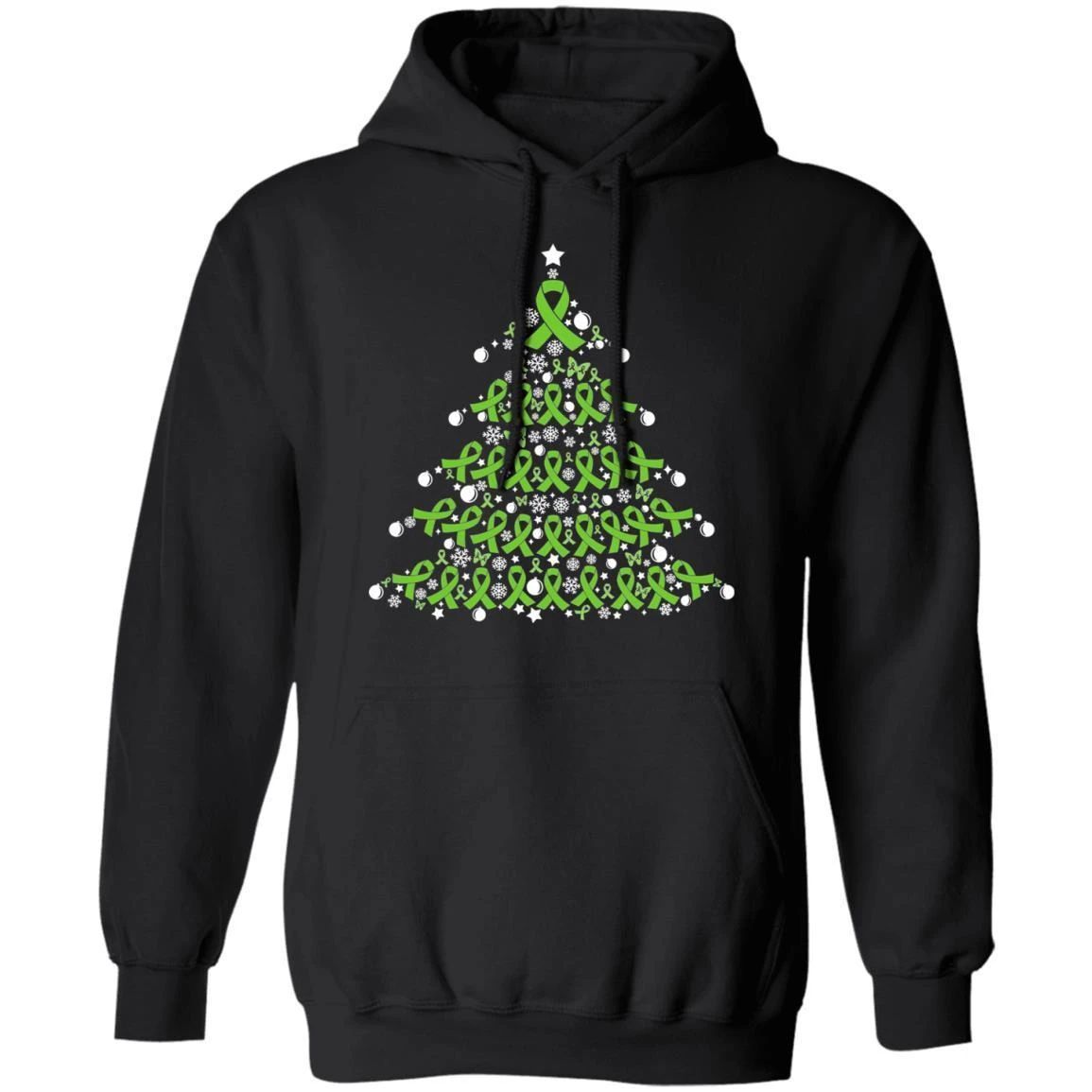 Christmas Hoodie Lymphoma Cancer Awareness Xmas Tree Hoodie